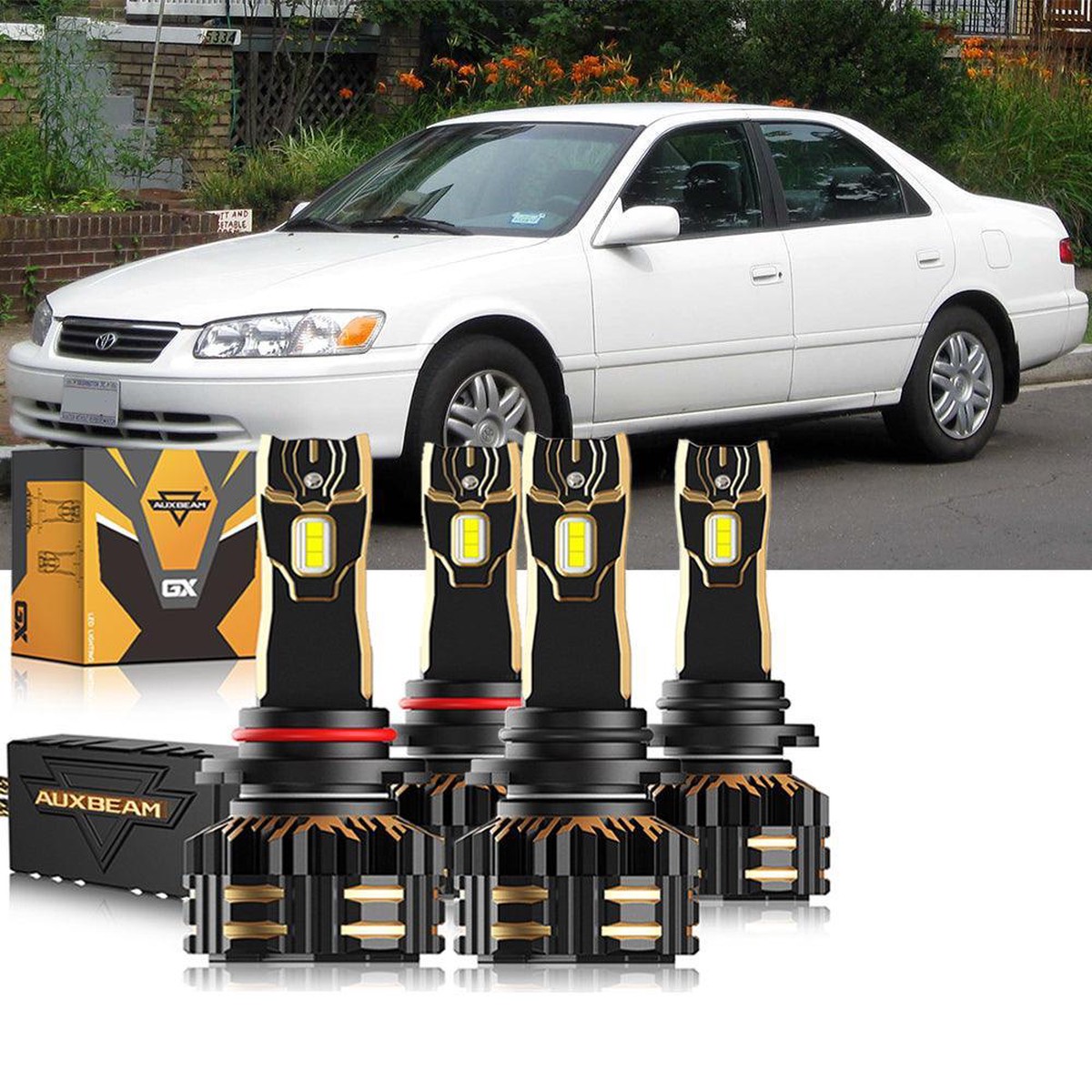 For 2000-2001 Toyota Camry 9005 9006 Led Headlight Bulbs Bundle HighBeamLowBeam