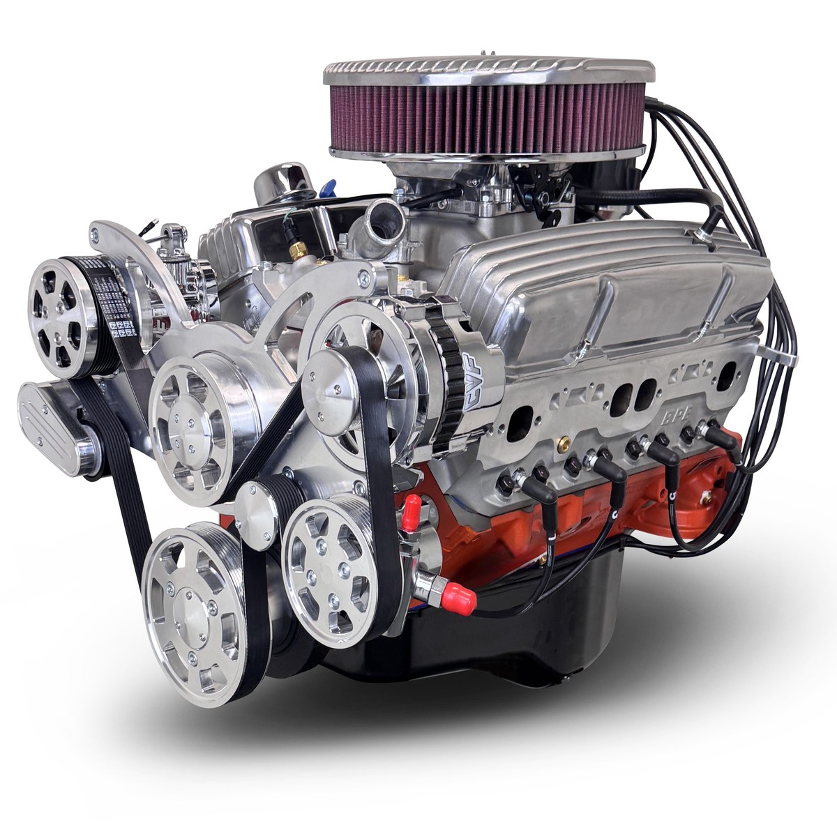 Gm Small Block Compatible 327 CI Engine - 350 Horsepower - Deluxe Dressed - Polished Pulley Kit - Fuel Injected