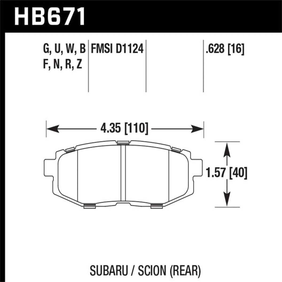 Hawk 11 Subaru Legacy Gt Hps Street Rear Brake Pads
