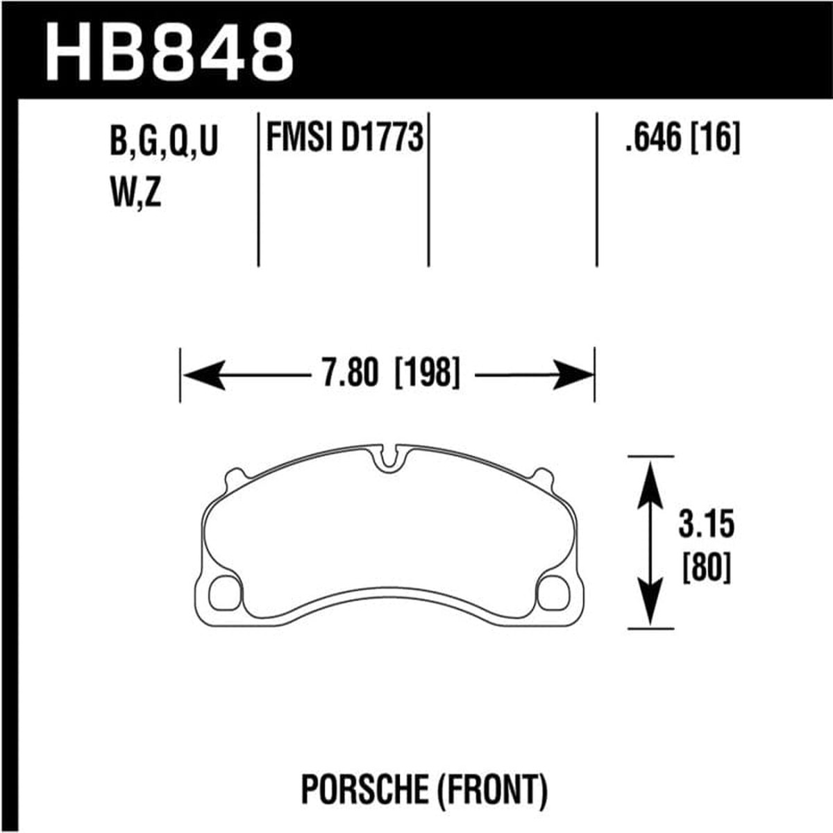 Hawk 14-19 Porsche 911 Gt3Gt3 Rs 2016 Porsche Cayman Gt4 Pc Street Front Brake Pads