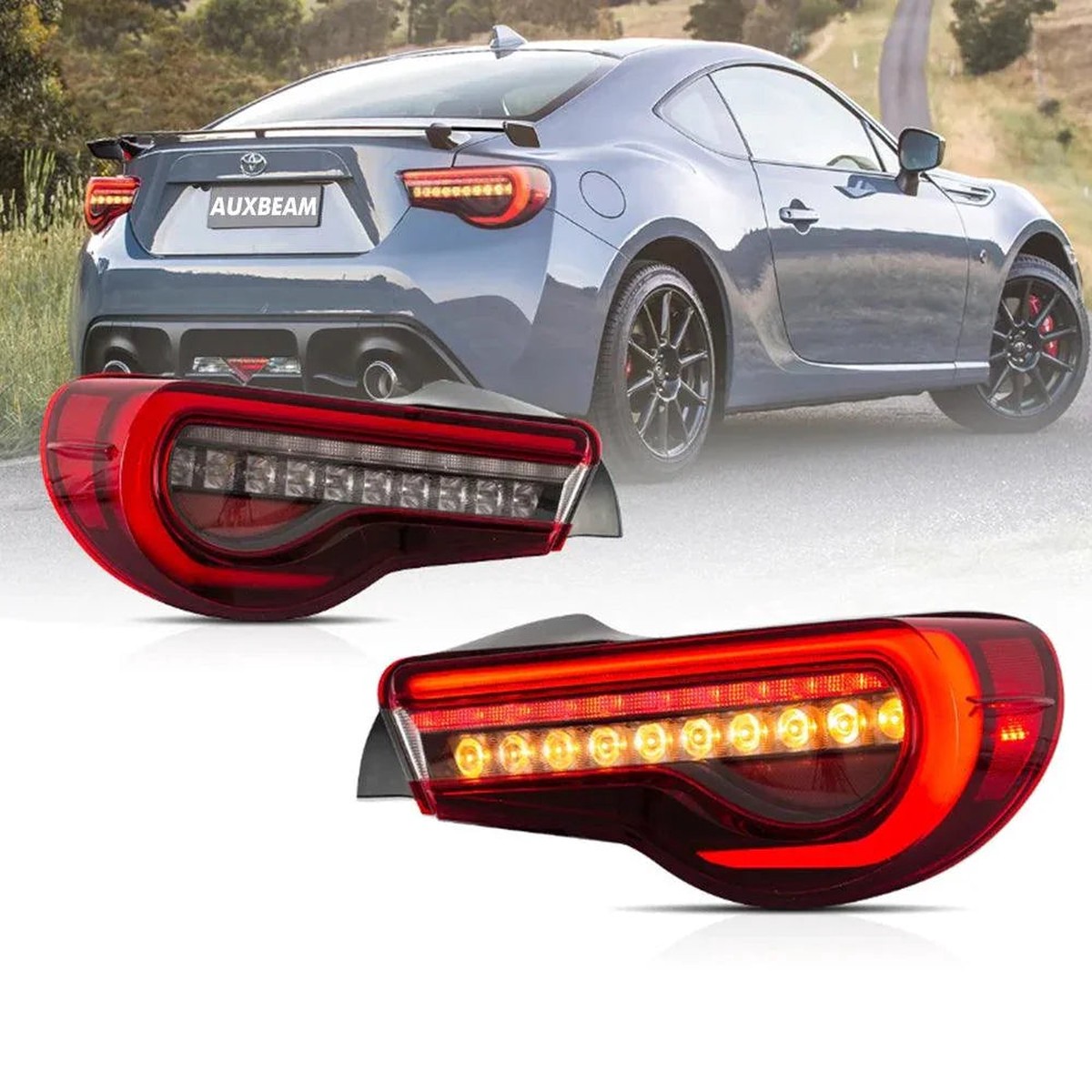 Led Tail Lights Assembly With Sequential Indicators Turn Signal For 2012-2020 Toyota 86 Gt86 2013-2020 Subaru Brz 2013-2020 Scion Fr-S RedClear