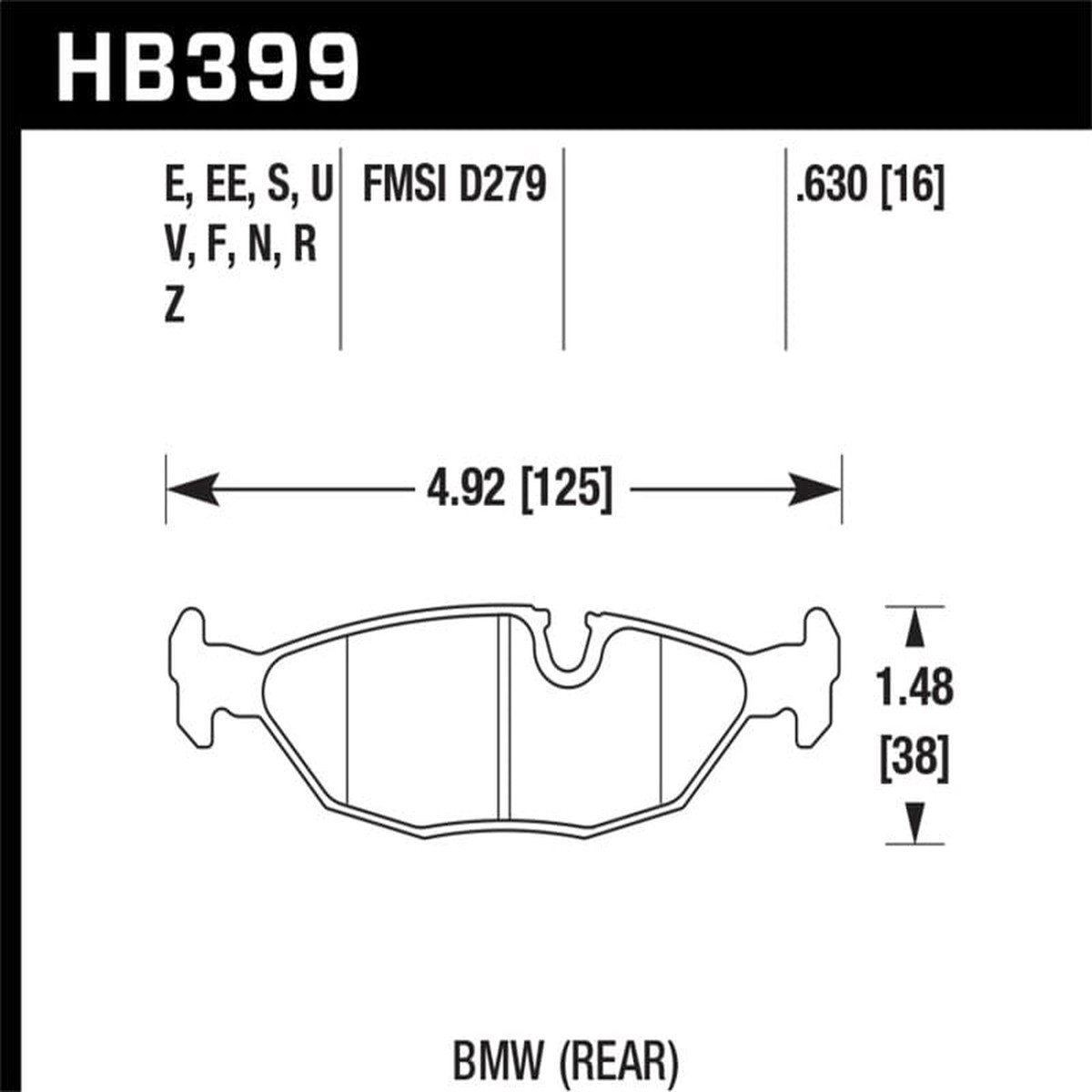 Hawk 84-491 Bmw 325 (E30) Ht-10 Rear Race Pads (Not For Street Use)