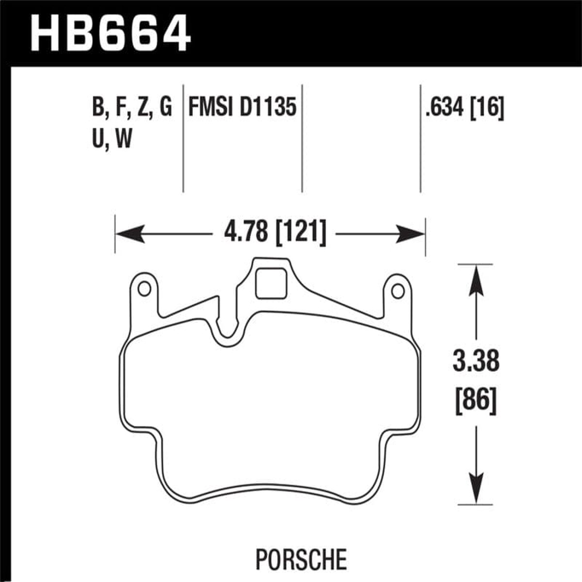 Hawk 06-14 Porsche Cayman Rear Hp Brake Pads