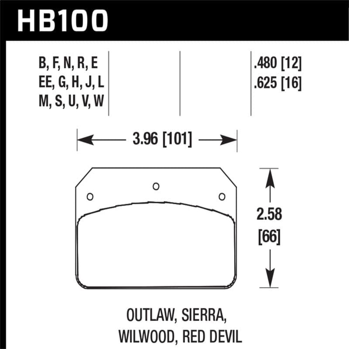 Hawk Performance Alcon Mono 6 Model 4497 Performance Ceramic Street Brake Pads