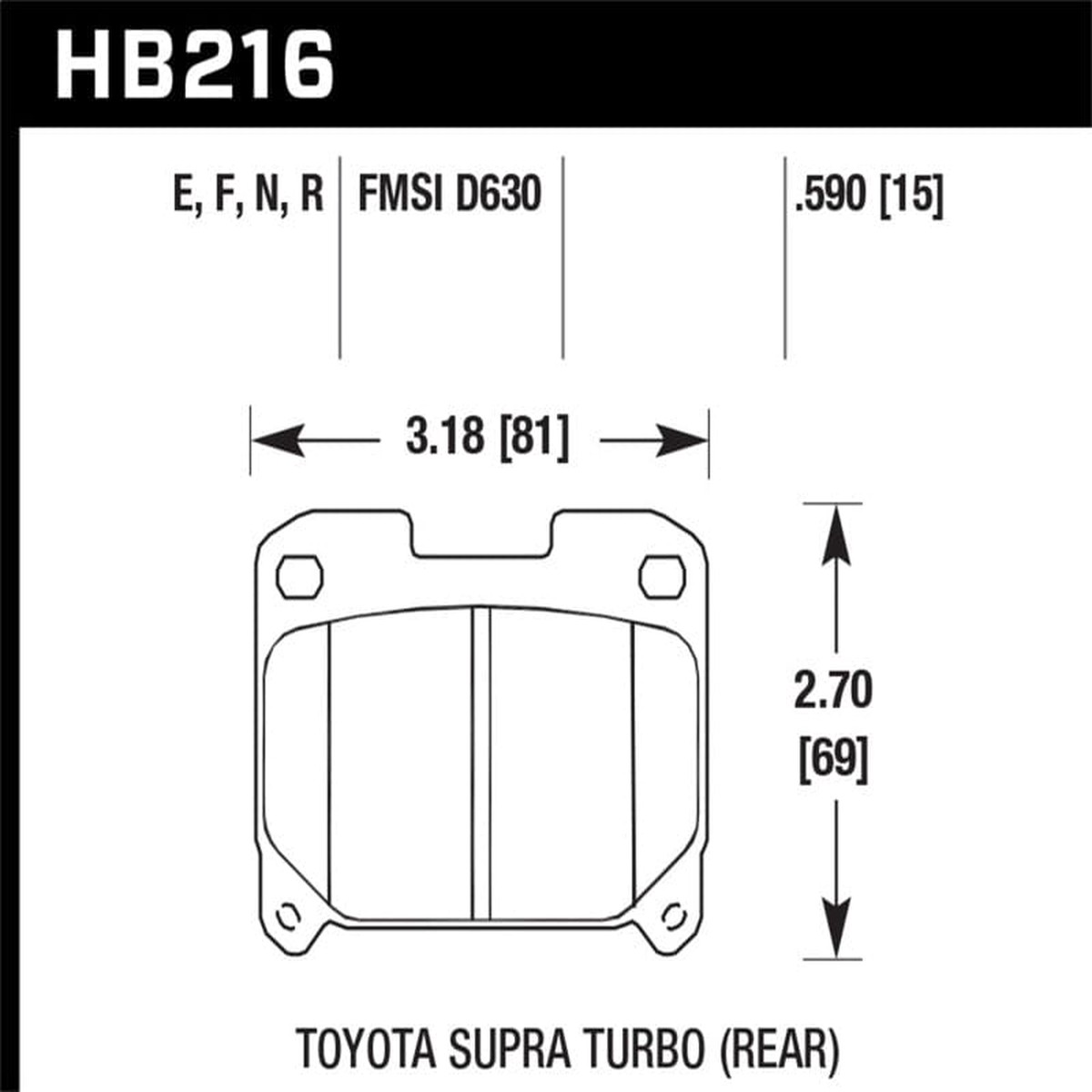 Hawk 93-98 Toyota Supra Tt Hps 50 Street Rear Brake Pads