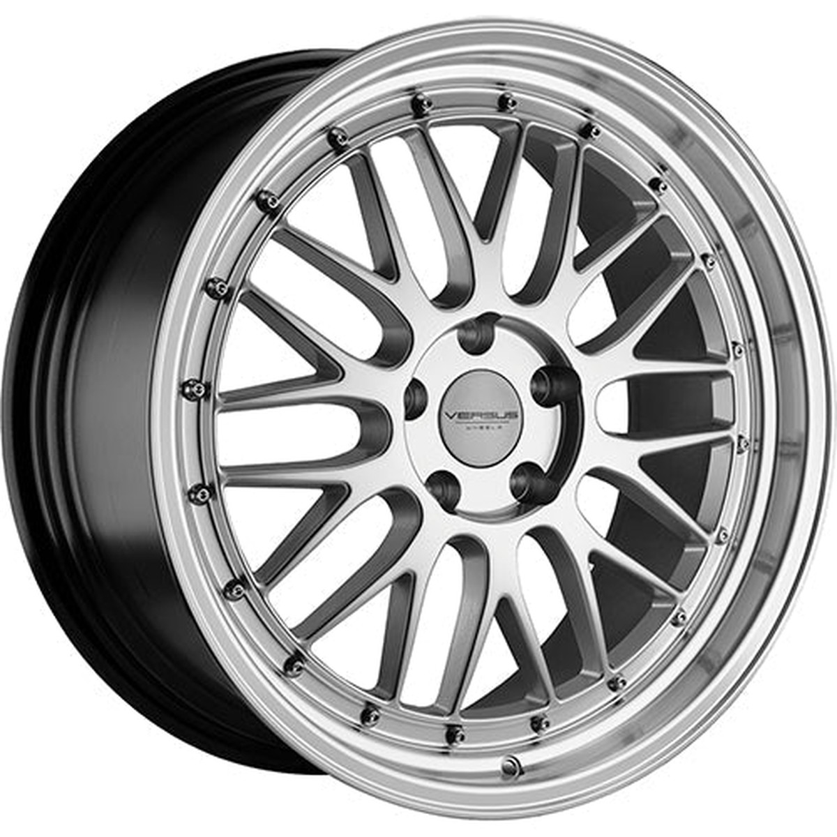 Versus Racing Vs243 Silver WMachined Lip 19 5 5 (Vs2431995512035Sml)