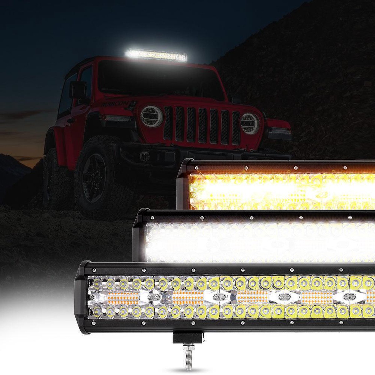 6 Modes Series 3 Inch4Inch7Inch12Inch20Inch WhiteAmber Led Light Bar 3Embedded-72W