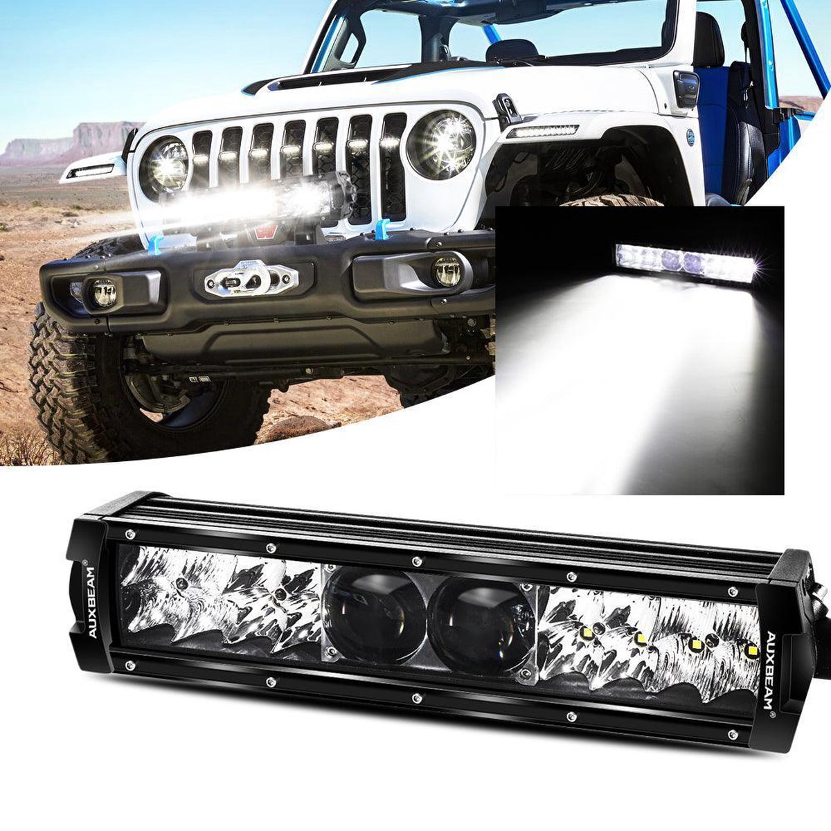 New 5D-Pro Series Spot Led Light Bars With Dt Wiring Harness Kit For Jeep 12