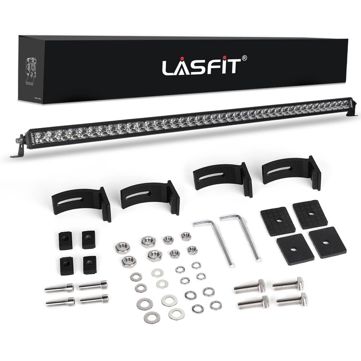 42 Inch Off-Road Led Light Bars Roof Windshield Combo Flood Spot Single Row – Lasfit 42LightBarWindshieldroof