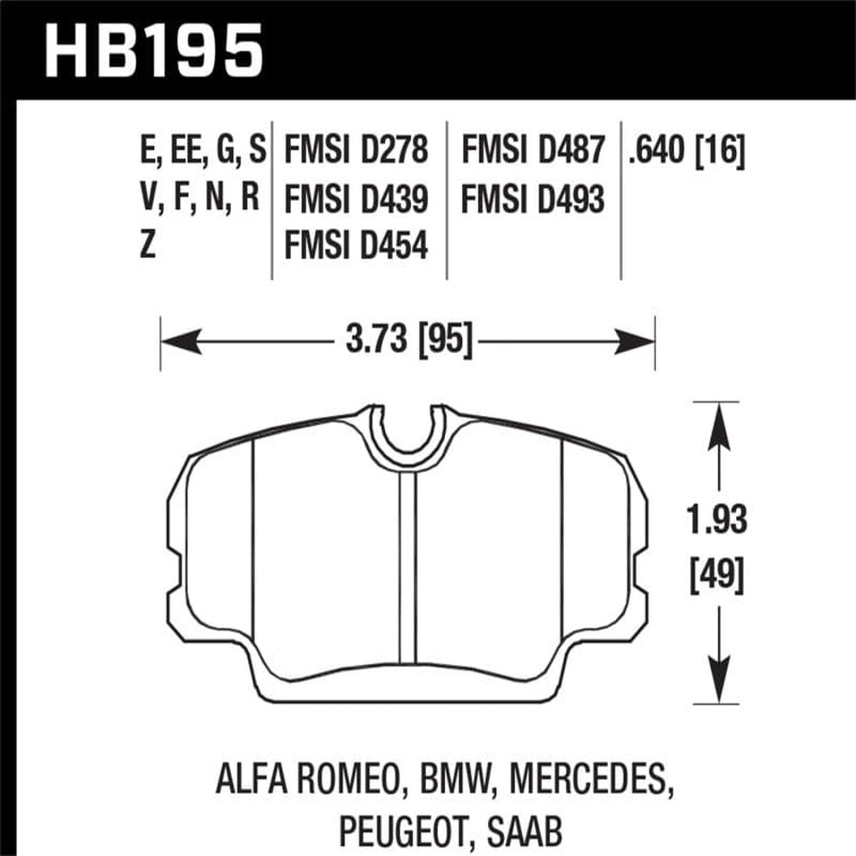 Hawk 86-87 Bmw 325 27L Base Front Er-1 Brake Pads
