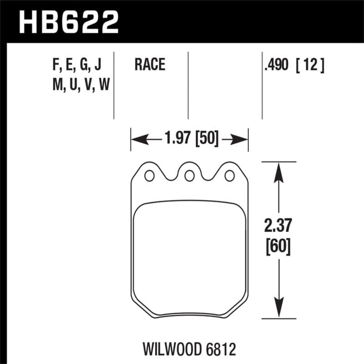 Hawk Wilwood Dls 6812 Blue 9012 Race Brake Pads