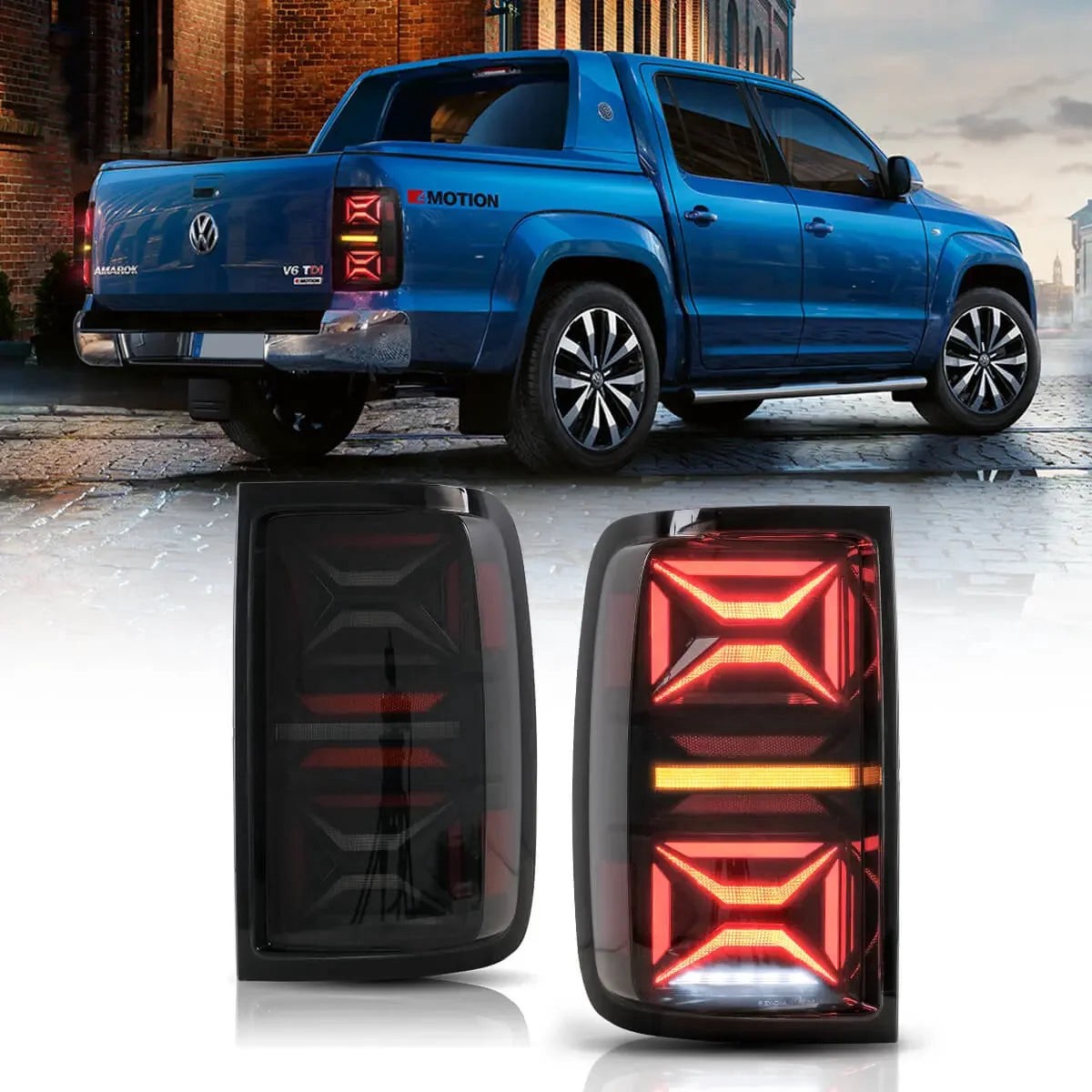 Led Tail Light Assembly With Dynamic Welcome Lighting Smoked For 2010-2022 Volkswagen Amaro