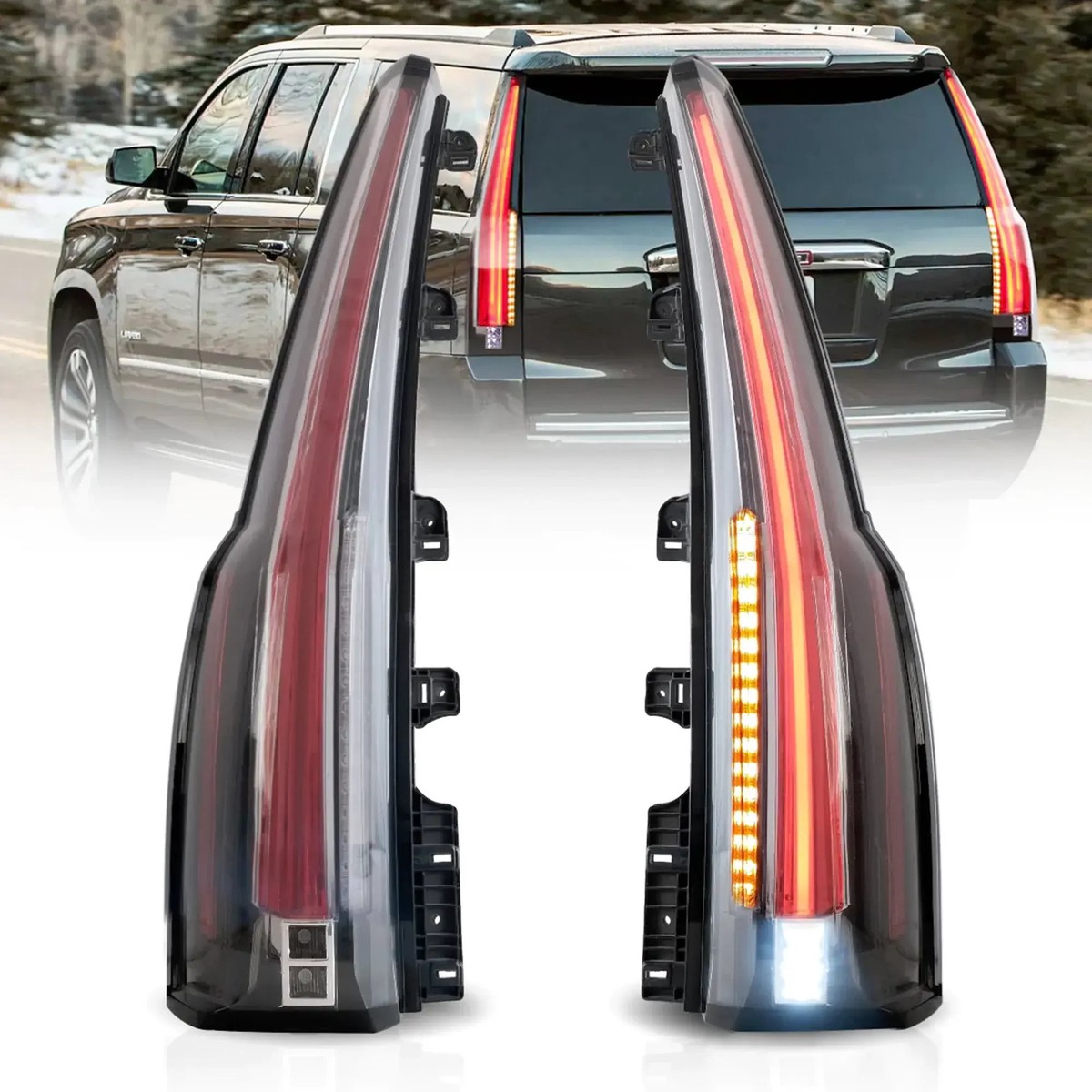 Led Tail Light Assembly With Upgrade Led Kit For 2015-20204Th Gen) Gmc Yukon ClearWamberTurns