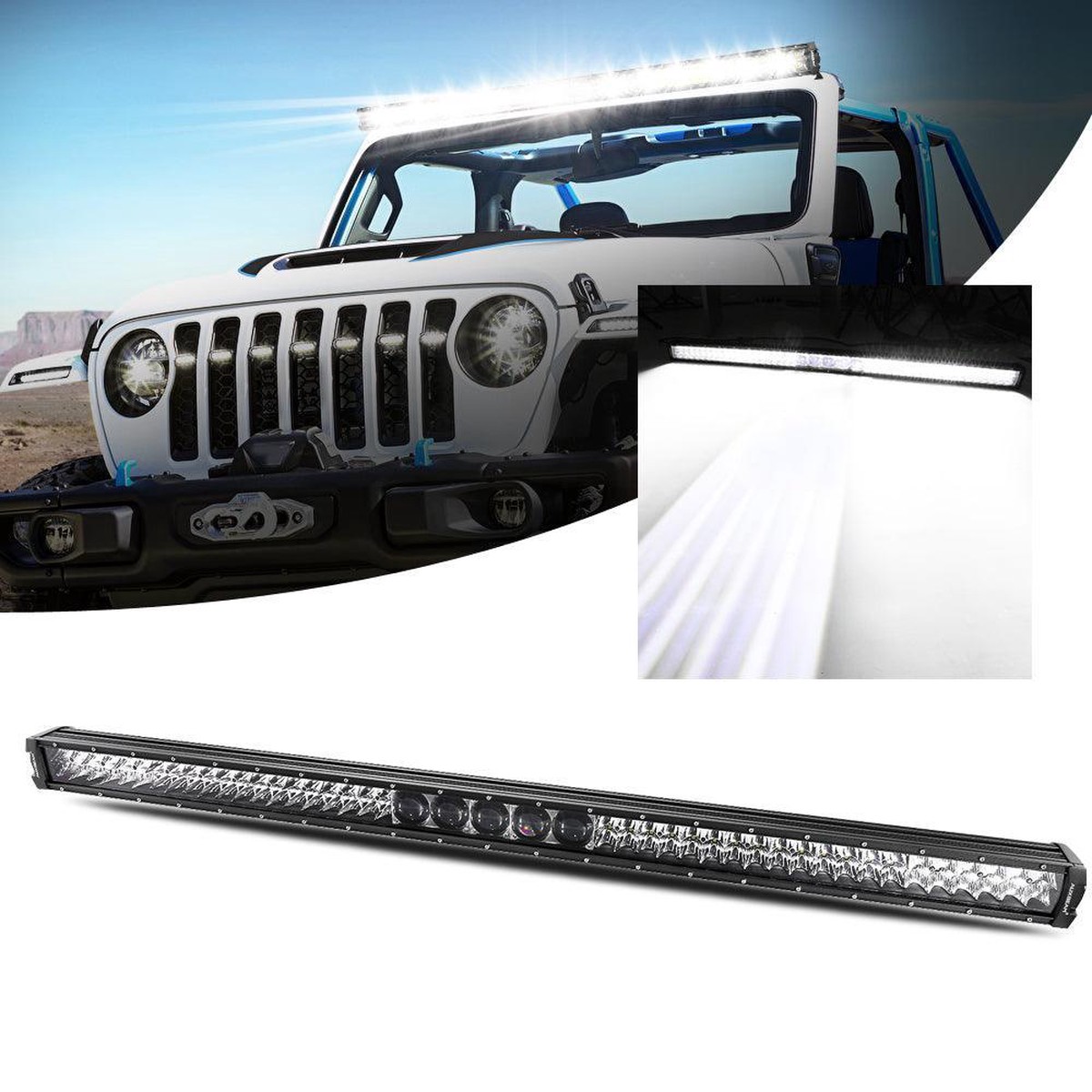 New 52 Inch 5D-Pro Series 55000Lm Spot Beam Off Road Led Light Bar 5255000Lm
