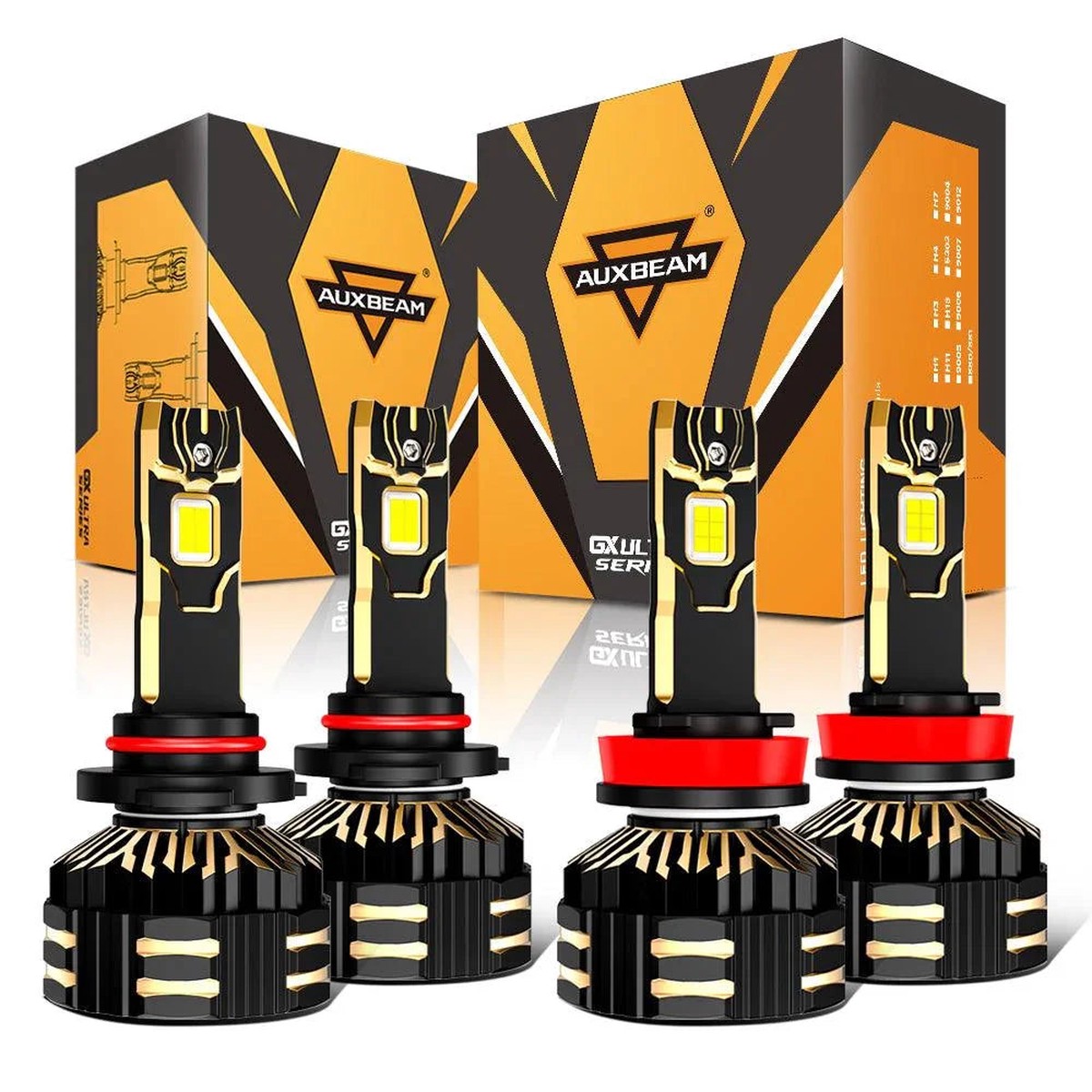 9005H11 Led Headlight Bulbs 240W 40000Lm Gx-Ultra Series 6500K Cool White 4 Bulbs 9005Hb3H11H9H8