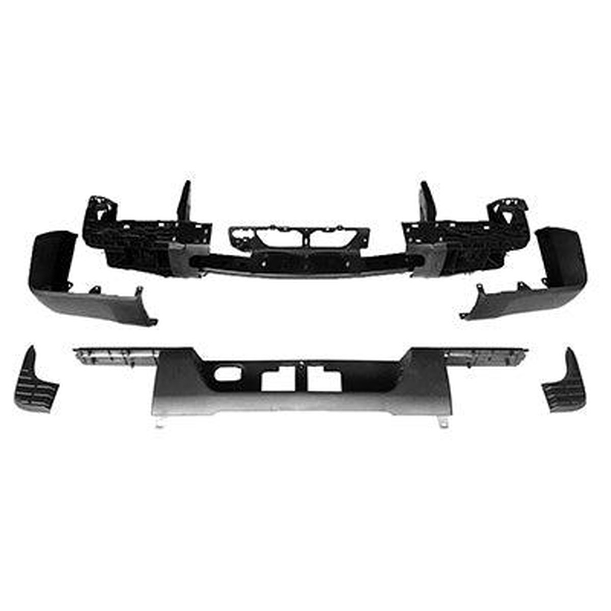 Bumper Rear Toyota Tundra 2016-2017 Matte Dark Gray Without Towing Hitch Without Parking Assist To1103131