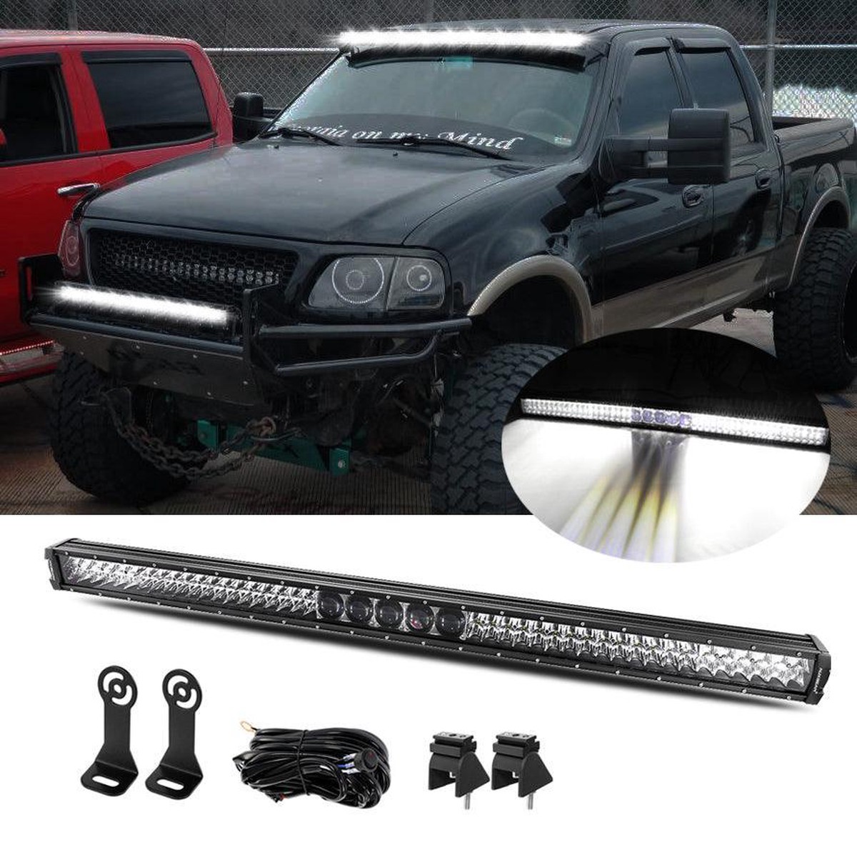 New 1222324252 5D-Pro Light Bars With Dt Wiring Harness Kit For 2002 Ford F150 12