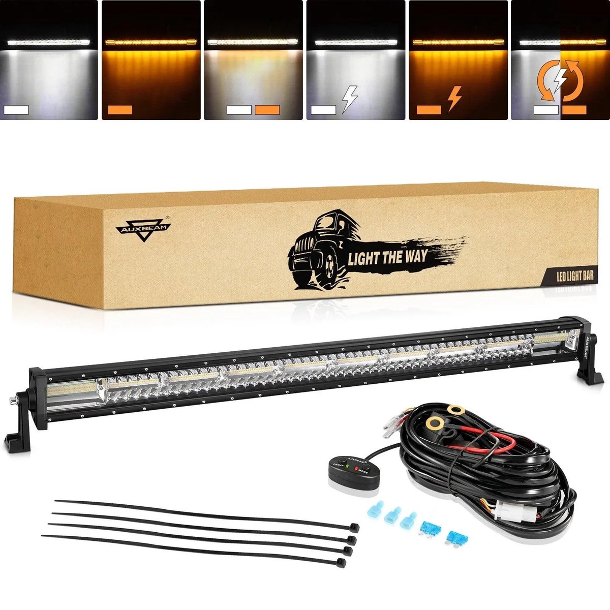 6 Modes Series 42 Inch WhiteAmber Straight Off Road Led Light Bar