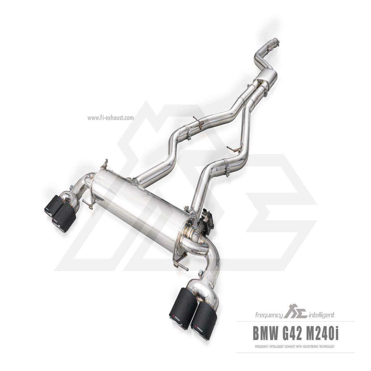 Fi Exhaust Bmw G42 M240I 30T B58 2022 Front Pipe Mid Pipe Valvetronic Muffler (Retains Oem Valve Settings – No Remote) Silver