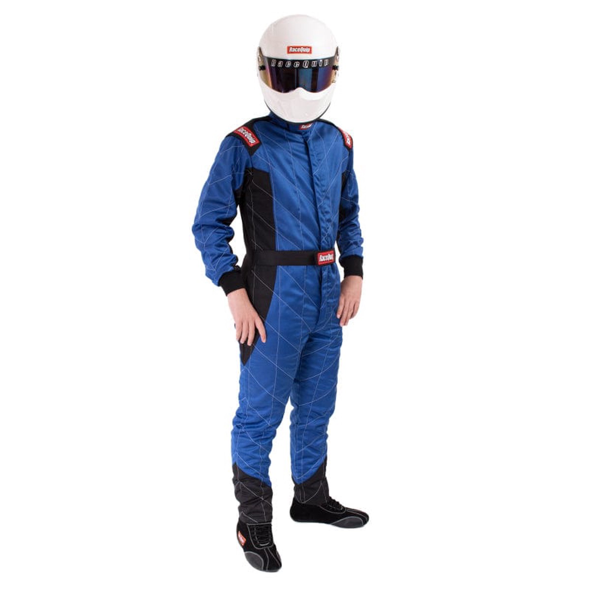 Racequip Blue Chevron-5 Suit Sfi-5 – Medium