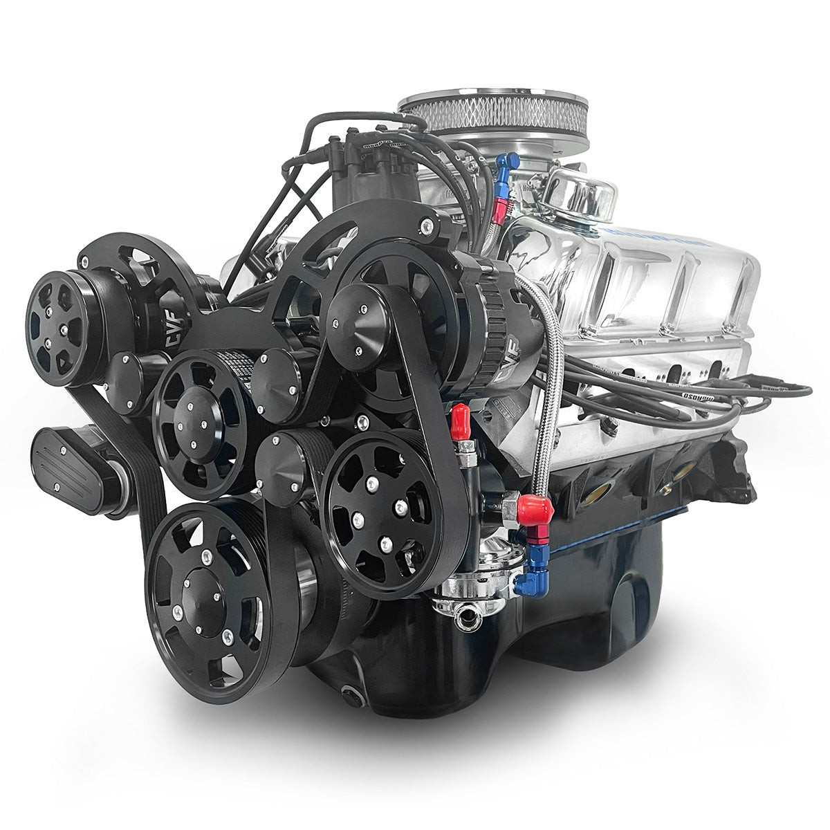 Ford Small Block Compatible 302 CI Engine - 361 Horsepower - Deluxe Dressed - Black Pulley Kit - Rear Sump - Carbureted