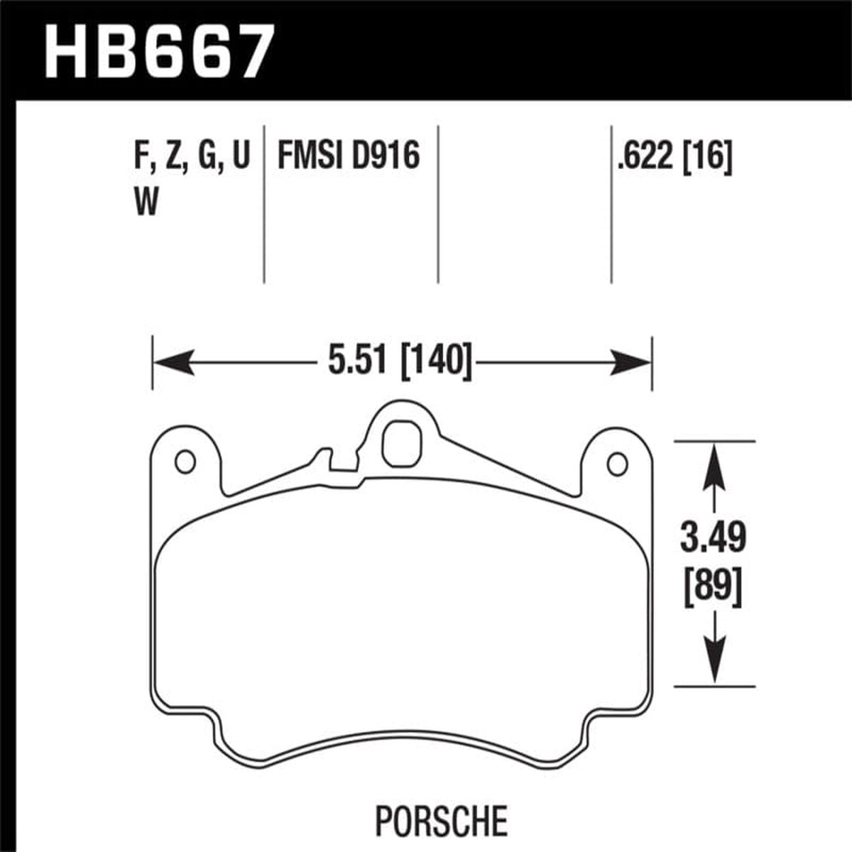 Hawk 2012 Porsche 911 Hp Plus Front Street Brake Pads