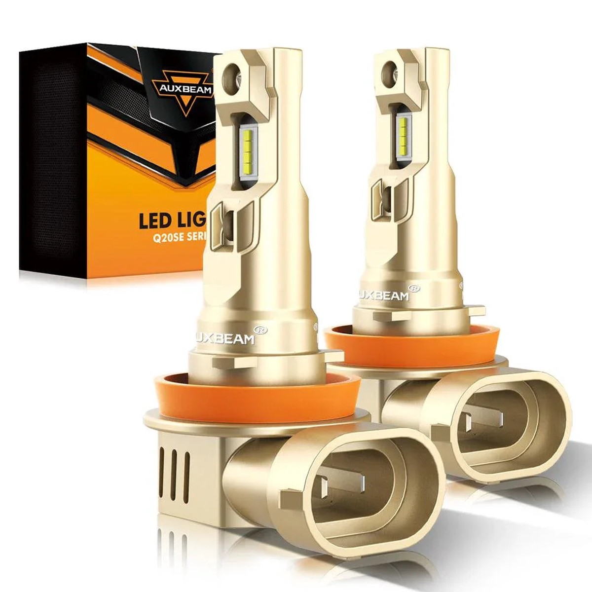 11 Oem Factory Size Q20-Se Series 60W 16000Lm Led Headlight Bulbs 6500K Cool White 2PcsH11H9H8