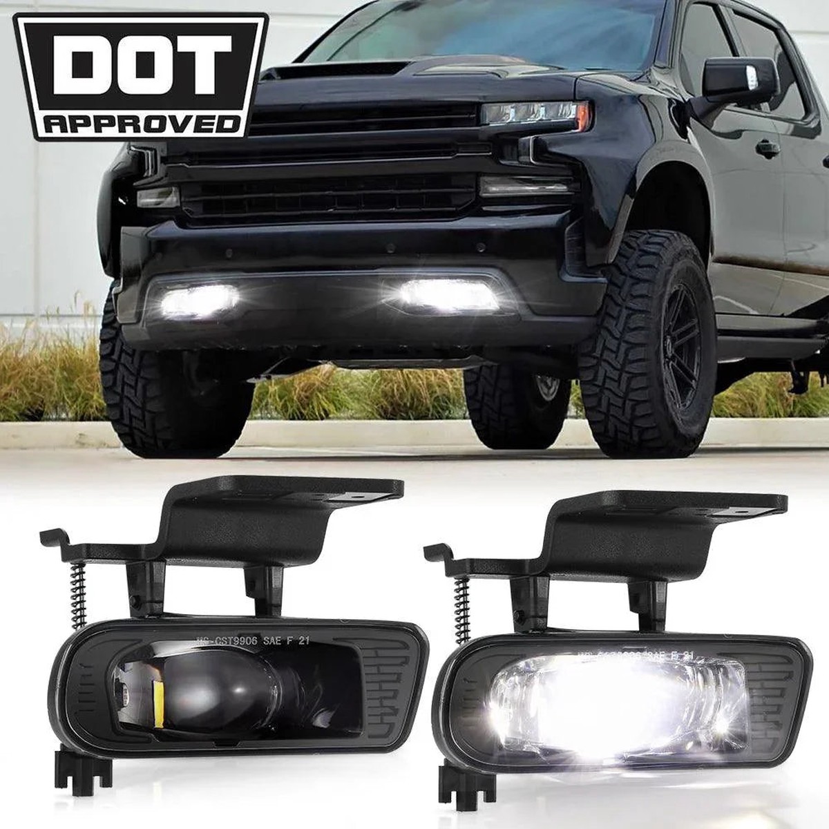 (2PcsSet) 60W Dot Approved Led Fog Lights Fit For Chevrolet Silverado 15002500 1999 2000 2001 2002 1500Hd2500Hd3500 2001 2002