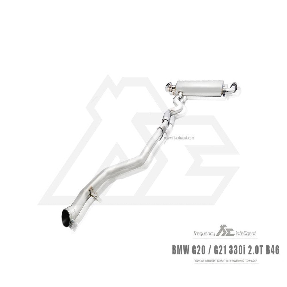 Bmw Fi Exhaust G20 G21 330I 20T B46 Exhaust System B46 2019 Front Pipe Mid Pipe Valvetronic Muffler Dual Silver Tips (Retains Oem Valve Settings - No Remote) TitaniumBlue