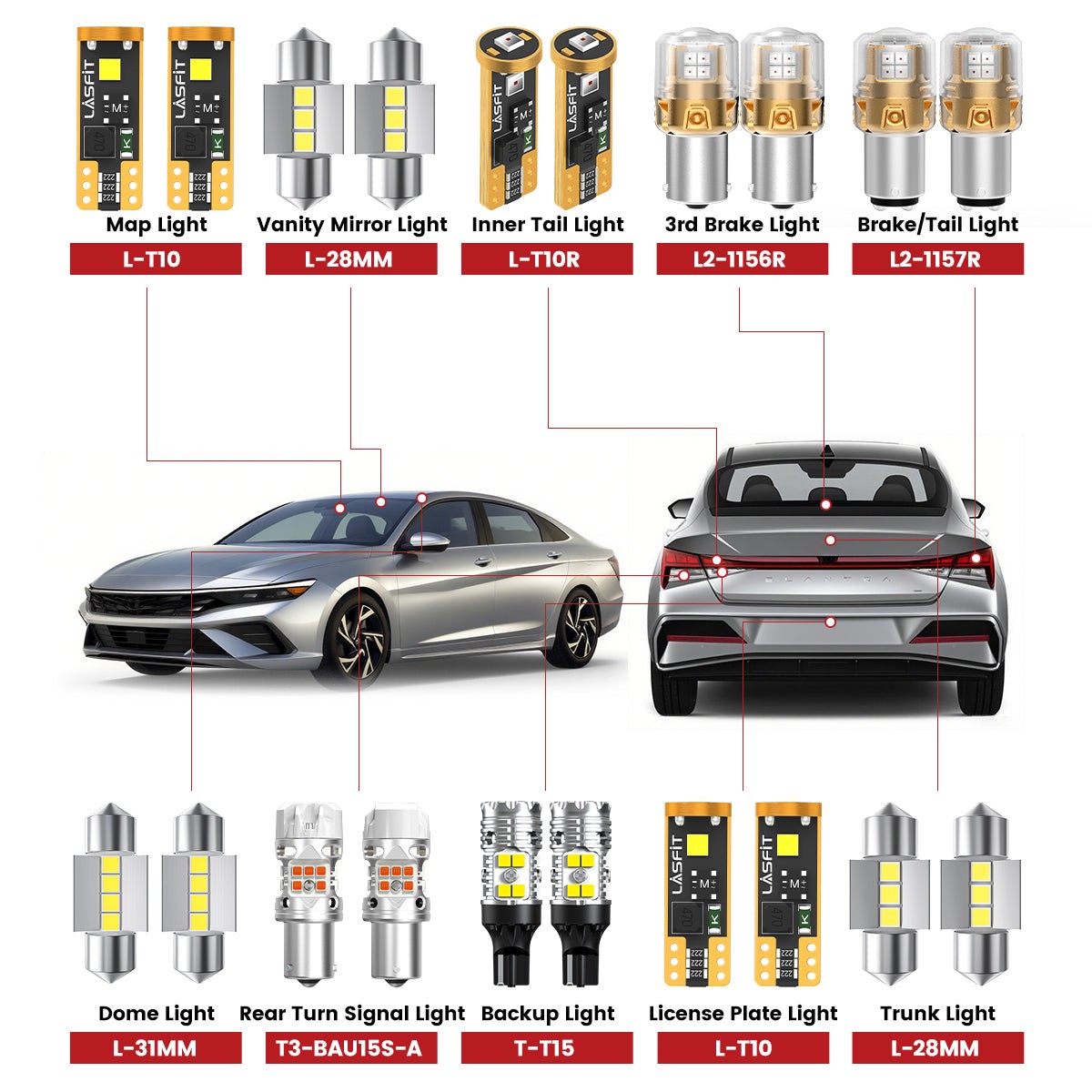 Fit For 2024-2025 Hyundai Elantra Led Exterior Interior Lights Upgrade Tested And Verified SeselSportselConveniencehybridBluehybridSelSp