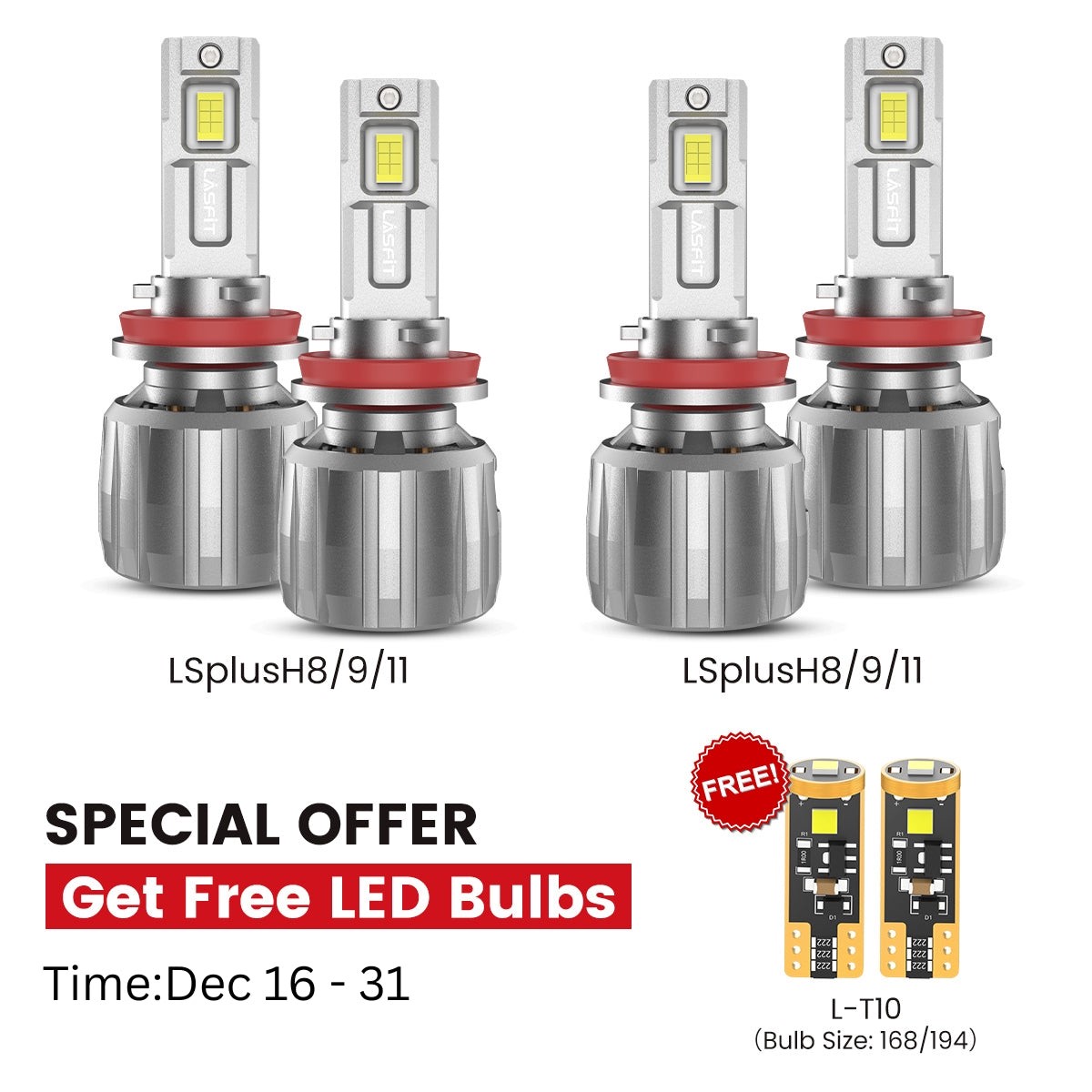 130W H11 Ls Plus Series Combo Pack 13000Lm 6000K Led Bulbs