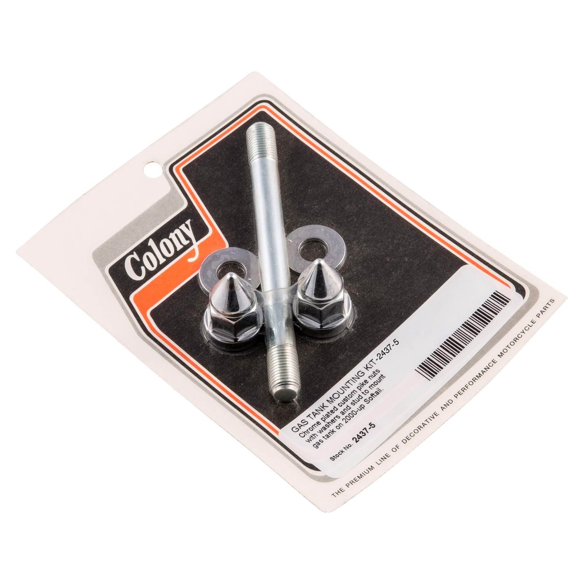 2438-5 Gas Tank Pike Nut Mounting Kit 2000-Up Harley-Davidson Softail - Chrome Plated