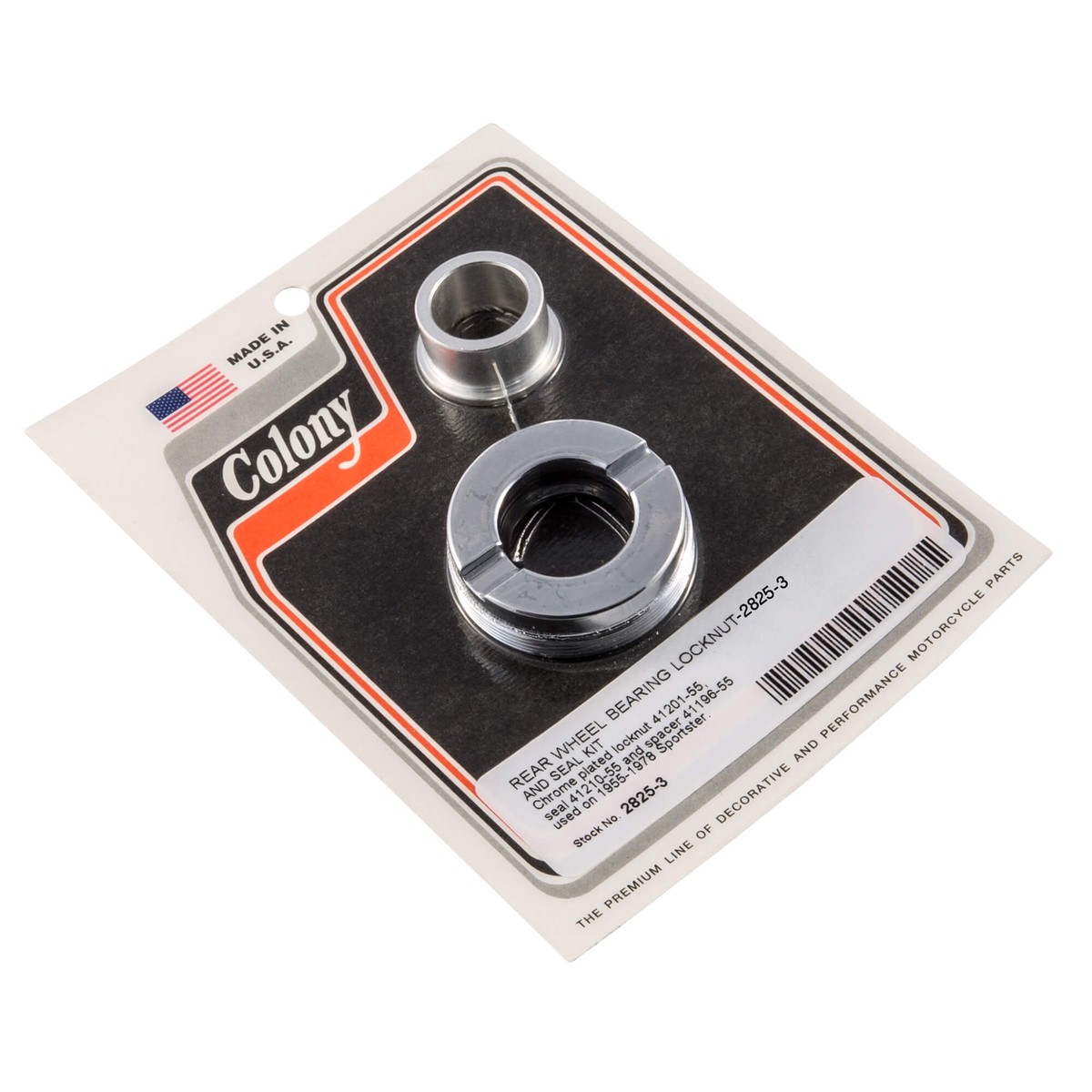 2825-3 Rear Wheel Bearing Locknut and Seal 1955-1978 Harley-Davidson Sportster - Chrome Plated