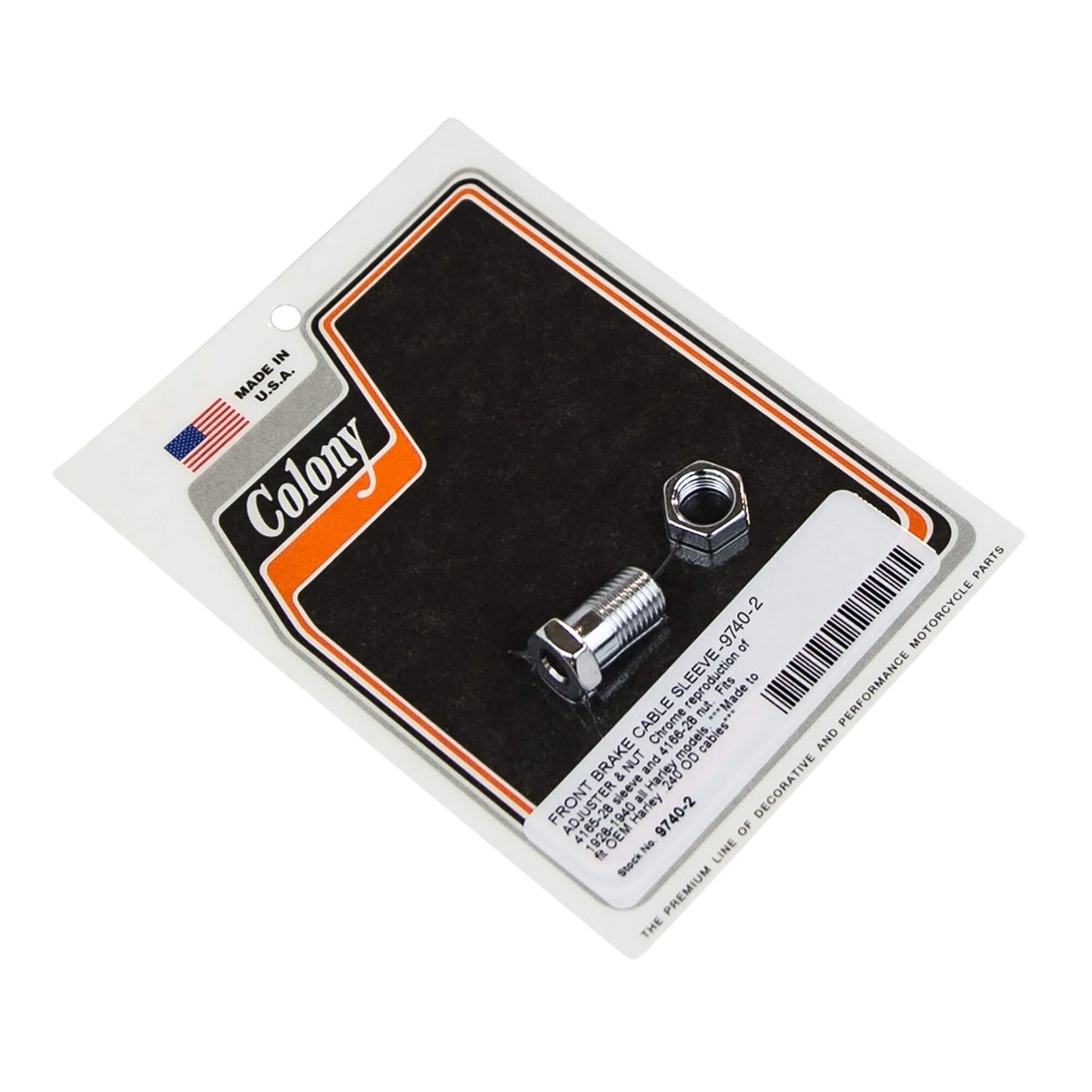 9740-2 Front Brake Cable Sleeve Adjuster 1928-1940 Harley-Davidson All Models - Chrome Plated