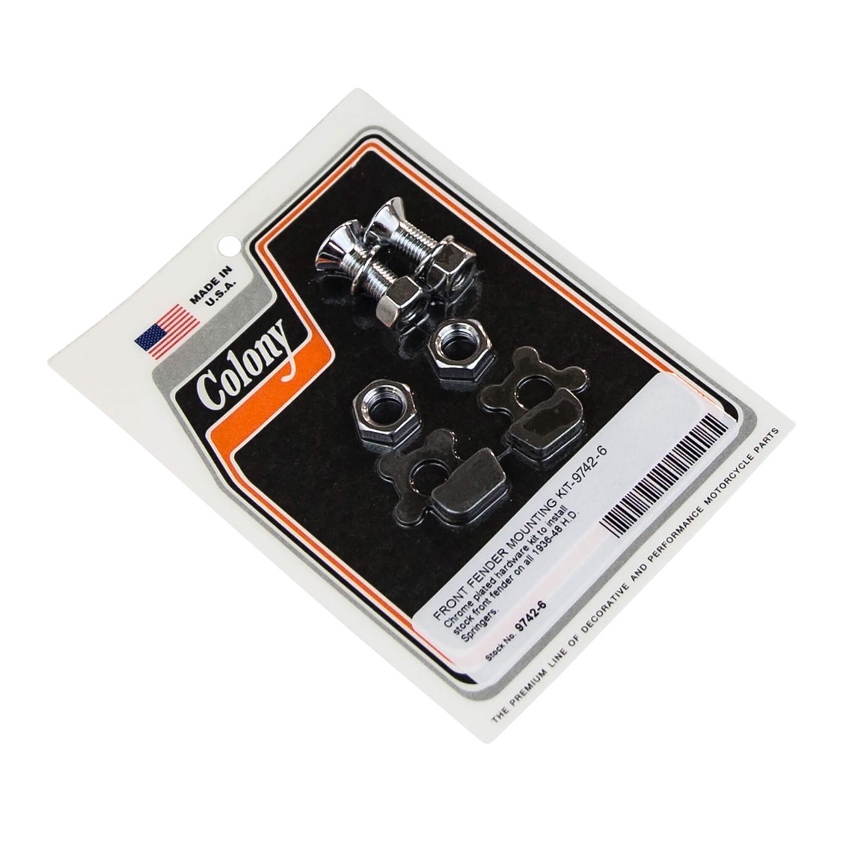 9742-6 Front Fender Mounting Kit 1936-1948 Harley-Davidson Springers - Chrome Plated