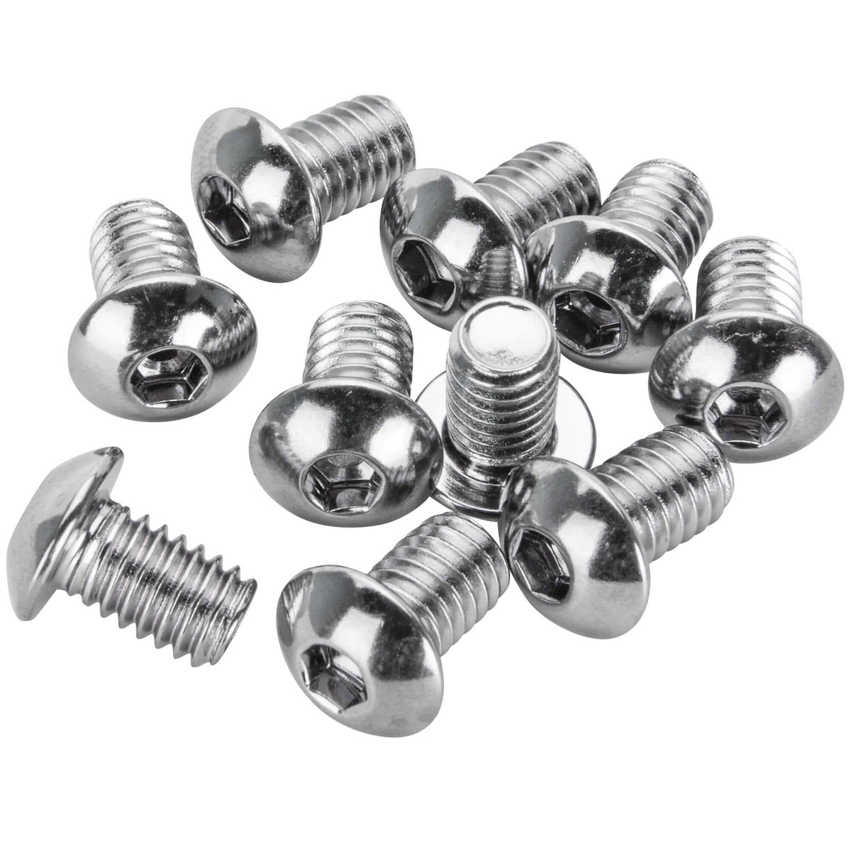 BHC-840 516-18 x 12 inch Length Chrome Button Head Allen Bolt - 10 Pack