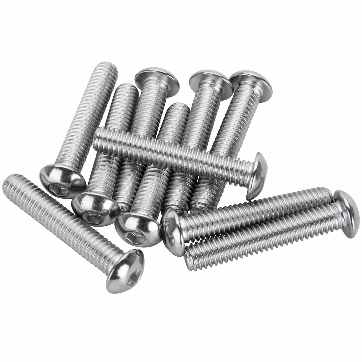 BHC-846 516-18 x 1-34 inch Length Chrome Button Head Allen Bolt - 10 Pack