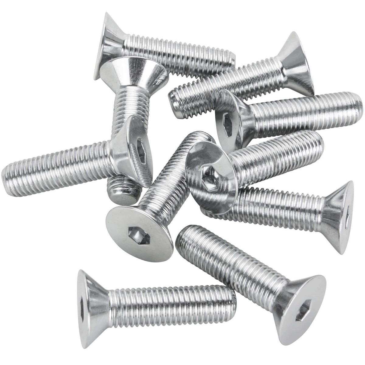 FHS-117 516-24 x 1-14 length Chrome Flat Head Allen Bolt - 10 Pack