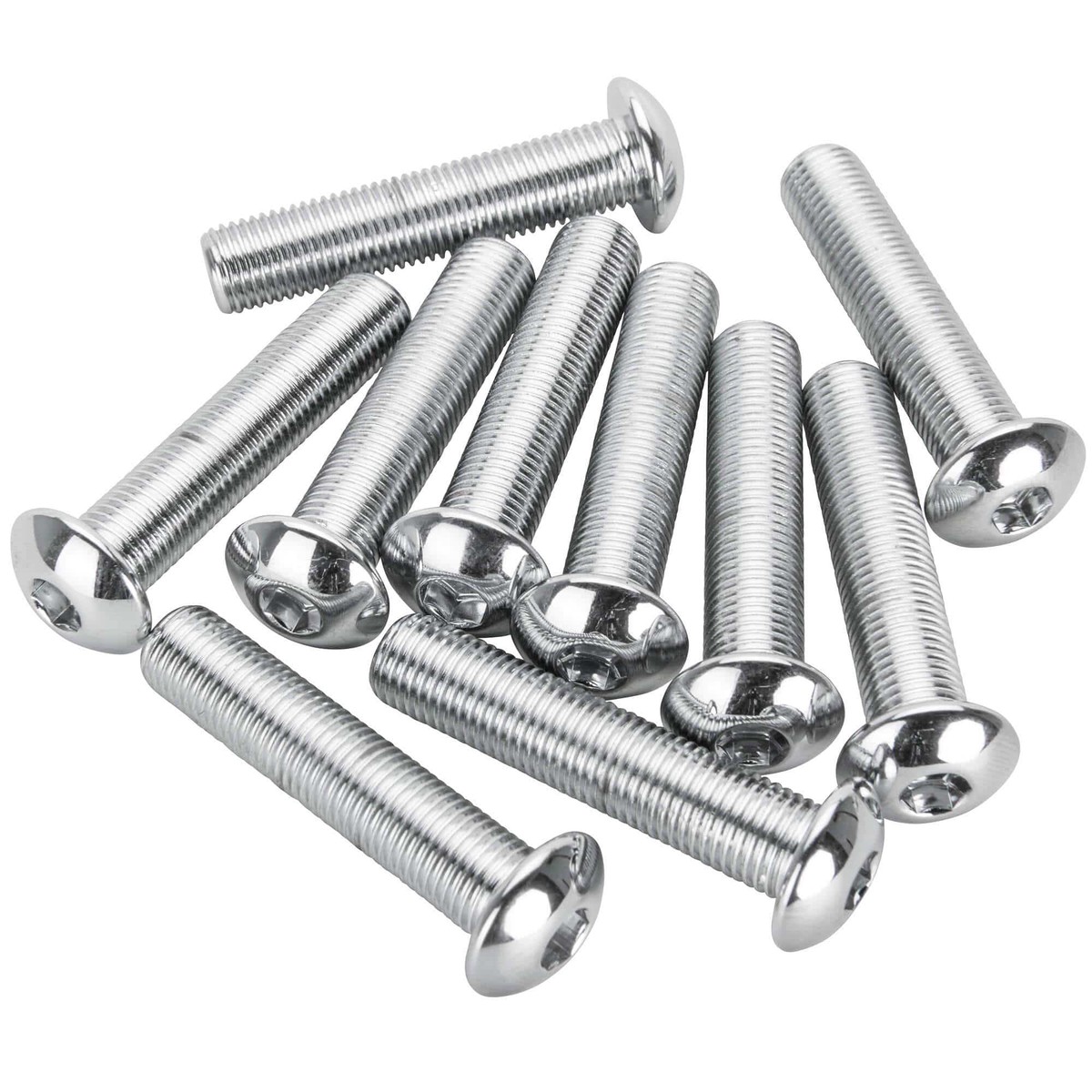 BHC-823 38-24 x 1-34 inch Length Chrome Button Head Allen Bolt - 10 Pack