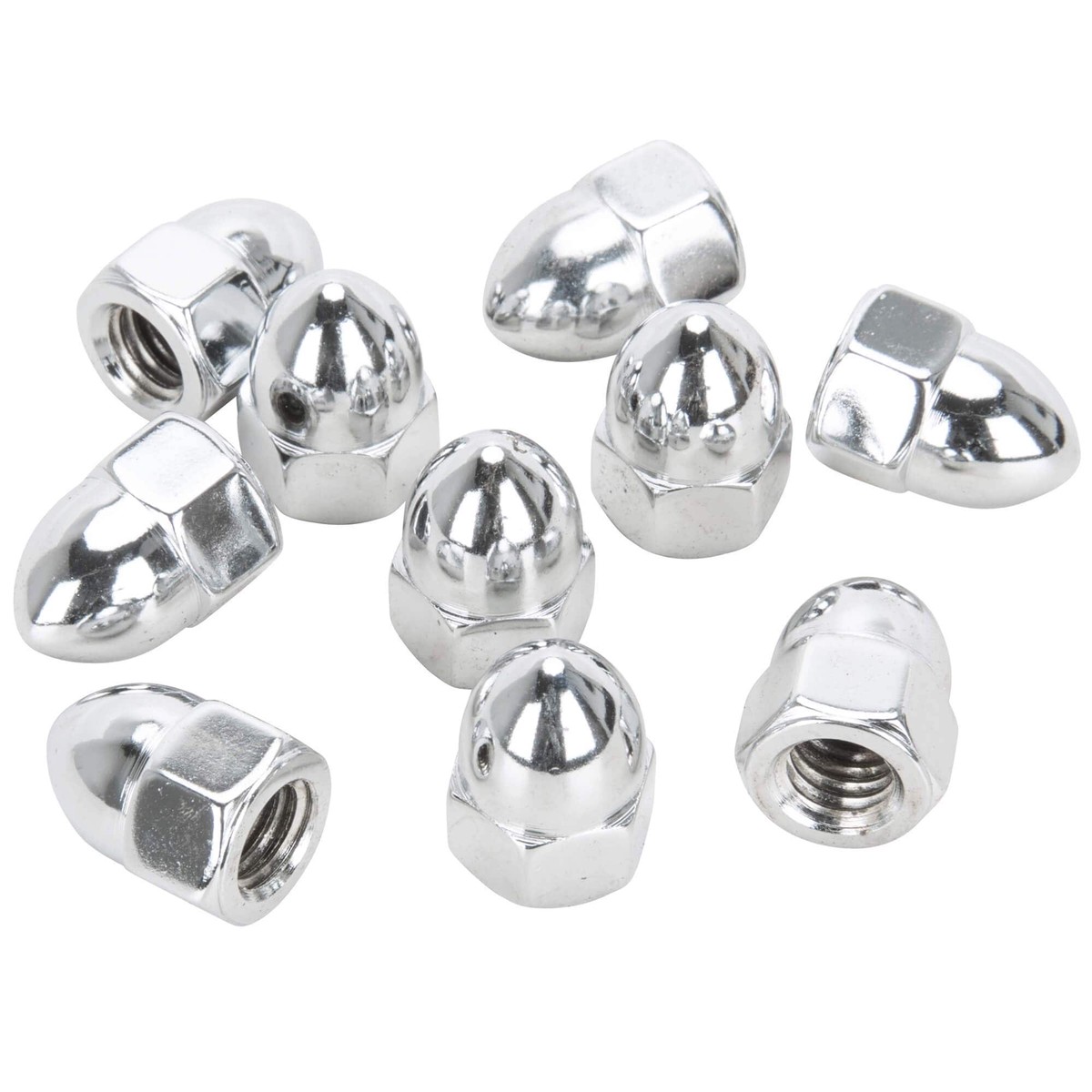 PAN-161 38-16 Chrome Plated Harley-Davidson Thread Acorn Nut - 10 Pack