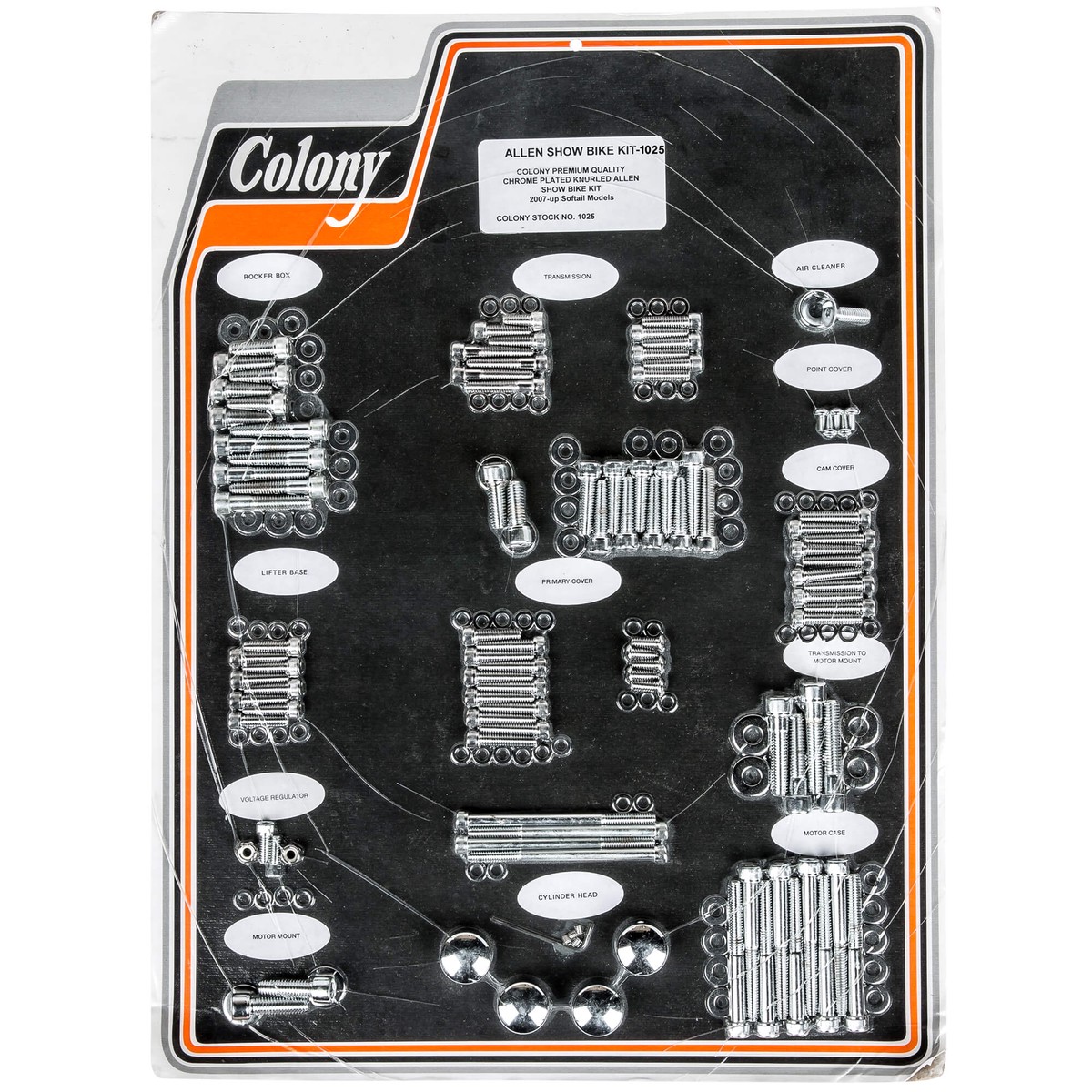 1025 Complete Show Bike Kit Allen Hardware Harley-Davidson 2007-up Softail - Chrome Plated
