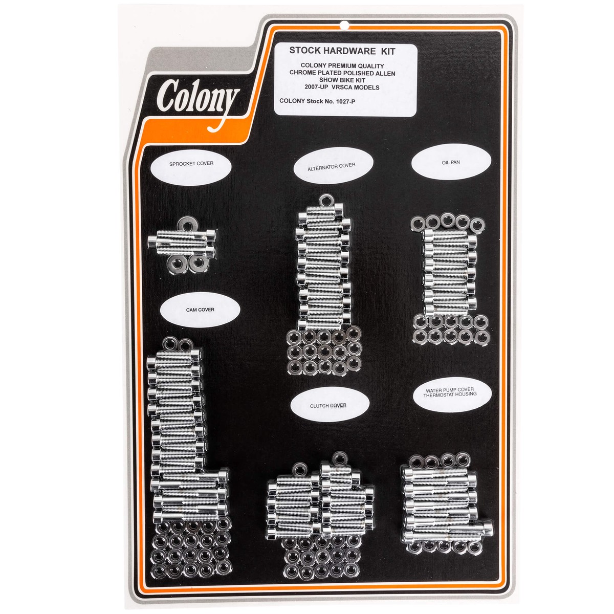 1027 Complete Show Bike Kit Knurled Allen 2007-Up Harley-Davidson VRSC - Chrome Plated