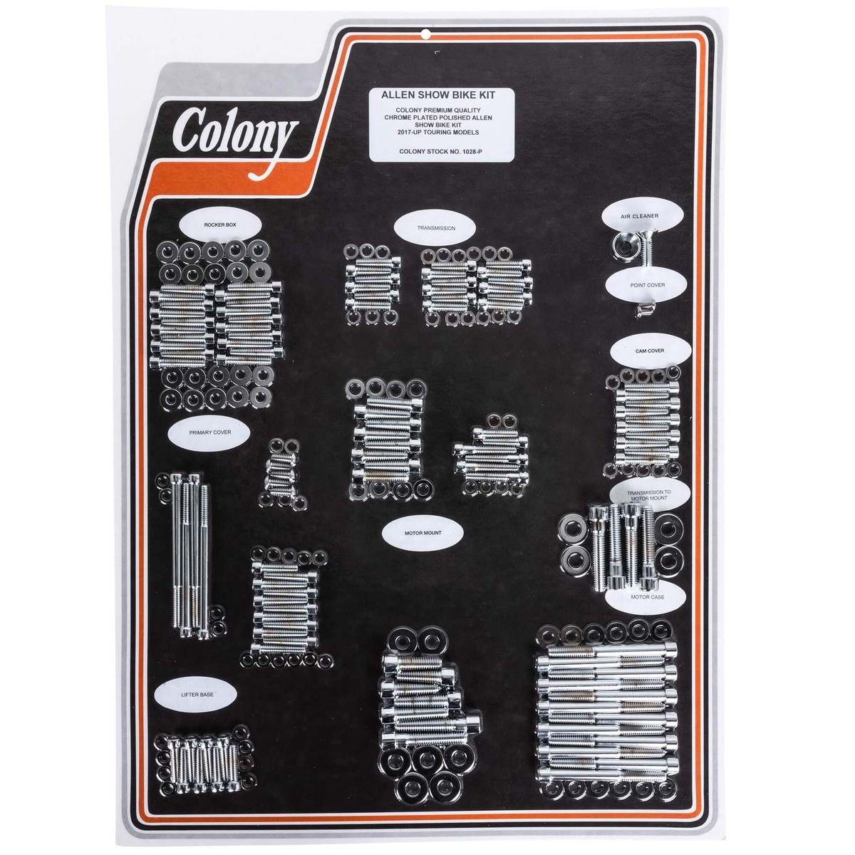 1028-P Complete Show Bike Kit Polished Allen 2017-Up Harley-Davidson Touring Models - Chrome Plated