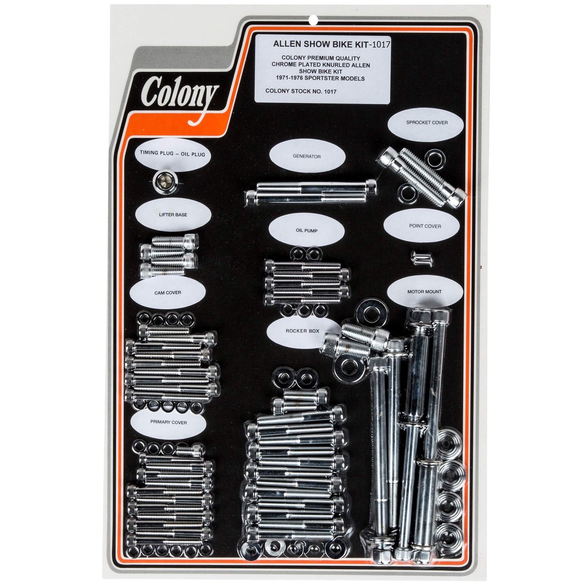 1017 Complete Show Bike Kit Allen Hardware 1971-1976 Harley-Davidson Sportster - Chrome Plated