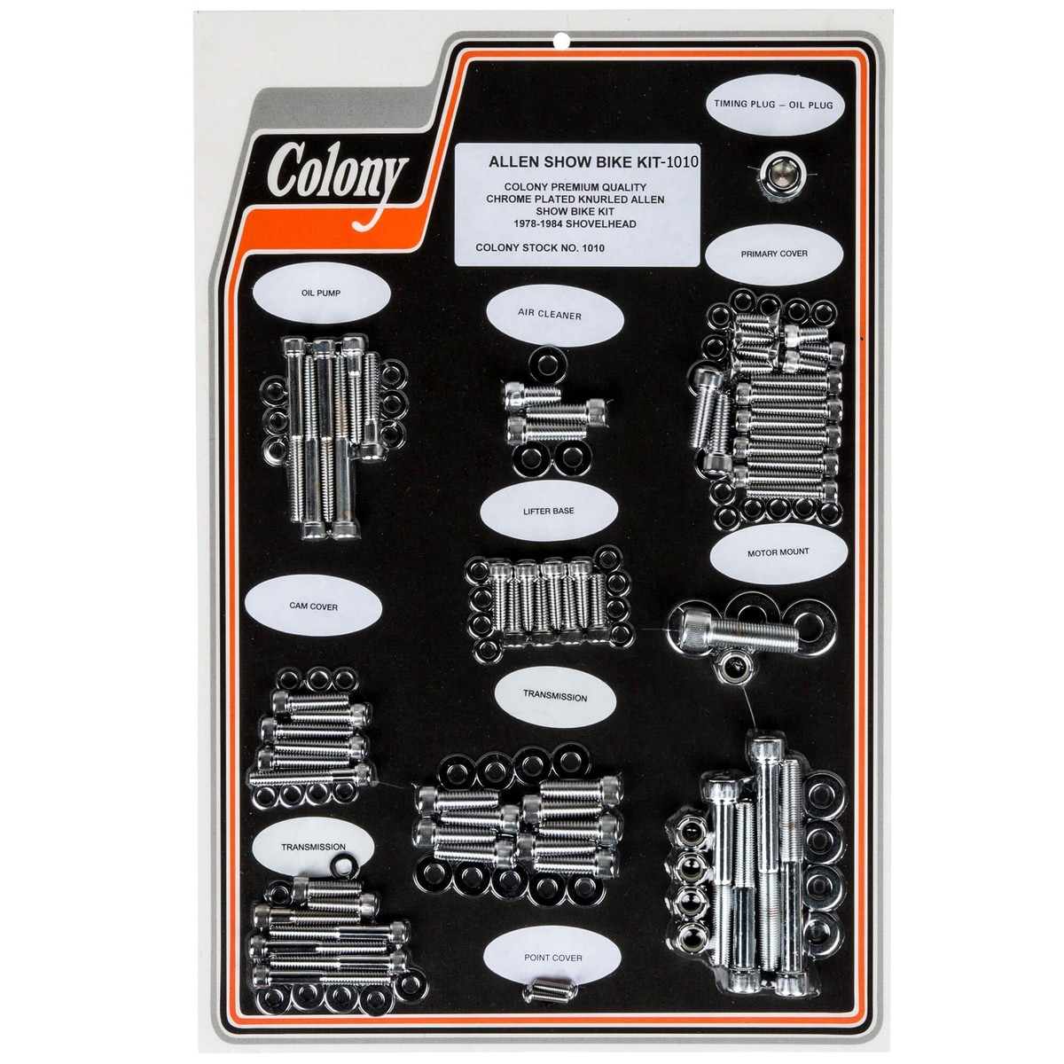 1010 Complete Show Bike Kit Allen Hardware 1978-1984 Harley-Davidson Shovelhead - Chrome Plated