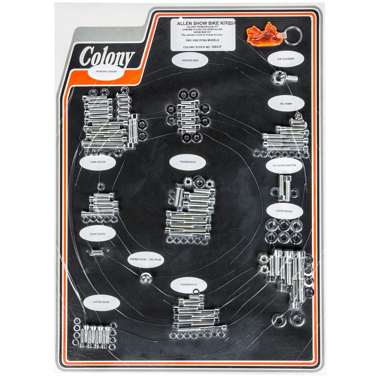 1003-P Complete Show Bike Kit Smooth Allen Hardware Harley-Davidson 1991-1992 Dyna - Chrome Plated