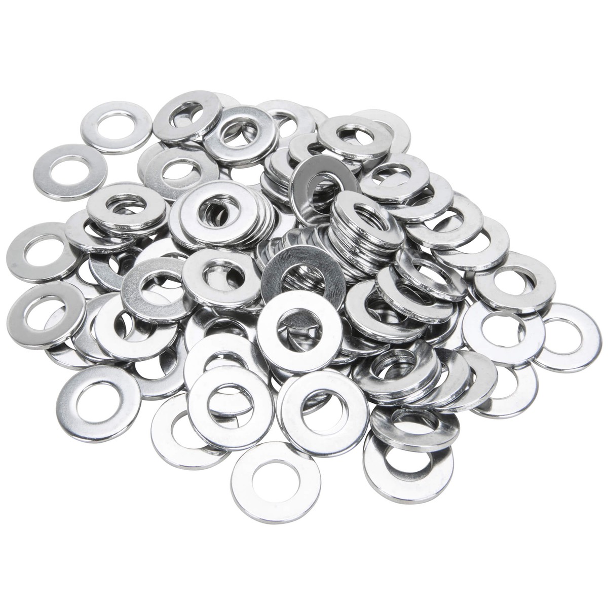 10MM-F-100 10mm Flat Washers - Bag of 100 - Chrome Plated