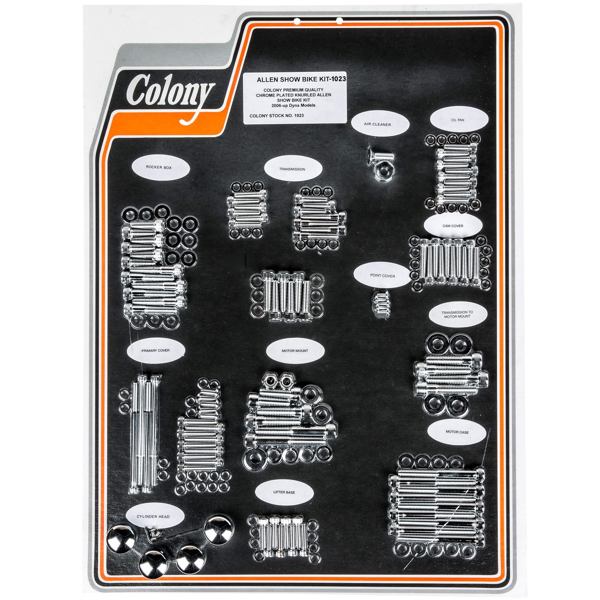 1023 Complete Show Bike Kit Allen Hardware Harley-Davidson 2006-up Dyna - Chrome Plated