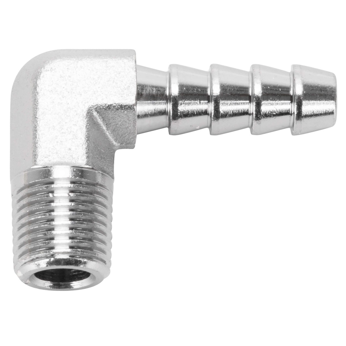14 inch Hose Barb 90 Elbow x 18 inch NPT - Chrome