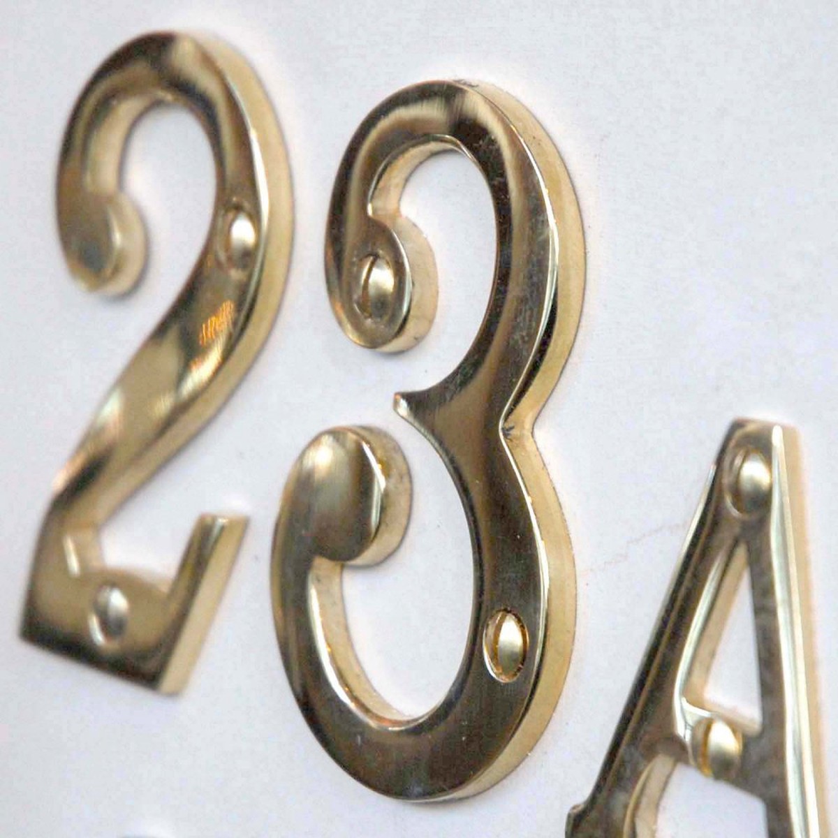 Polished Brass 3 inch House Numbers